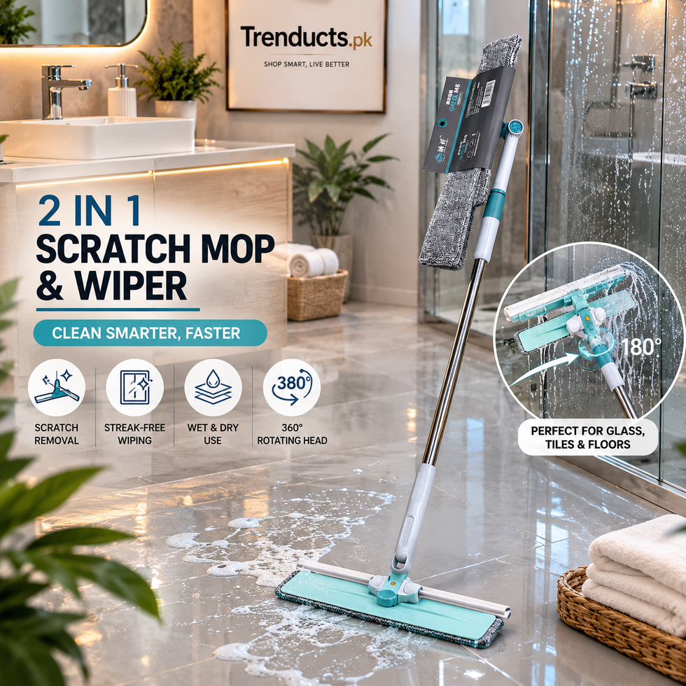 2-in-1 Professional Rotating Window Wiper & Microfiber Mop