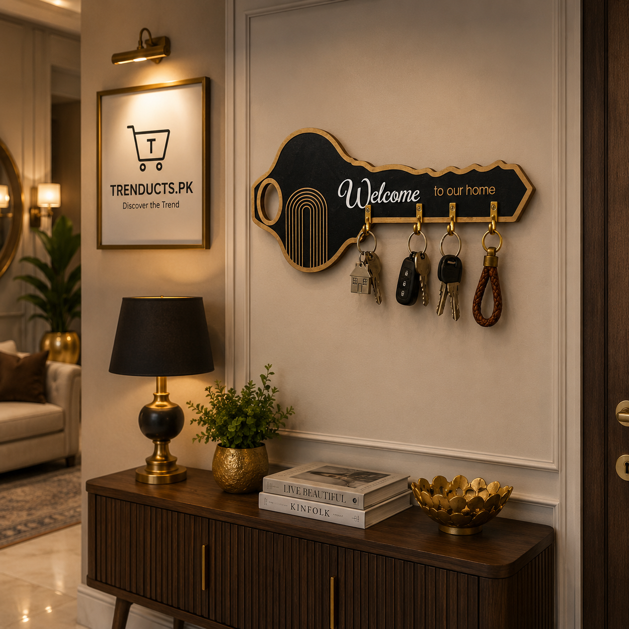 Elegant Wooden Wall-Mounted Key Organizer Collection