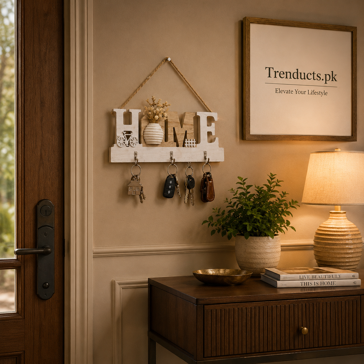 Elegant Wooden Wall-Mounted Key Organizer Collection