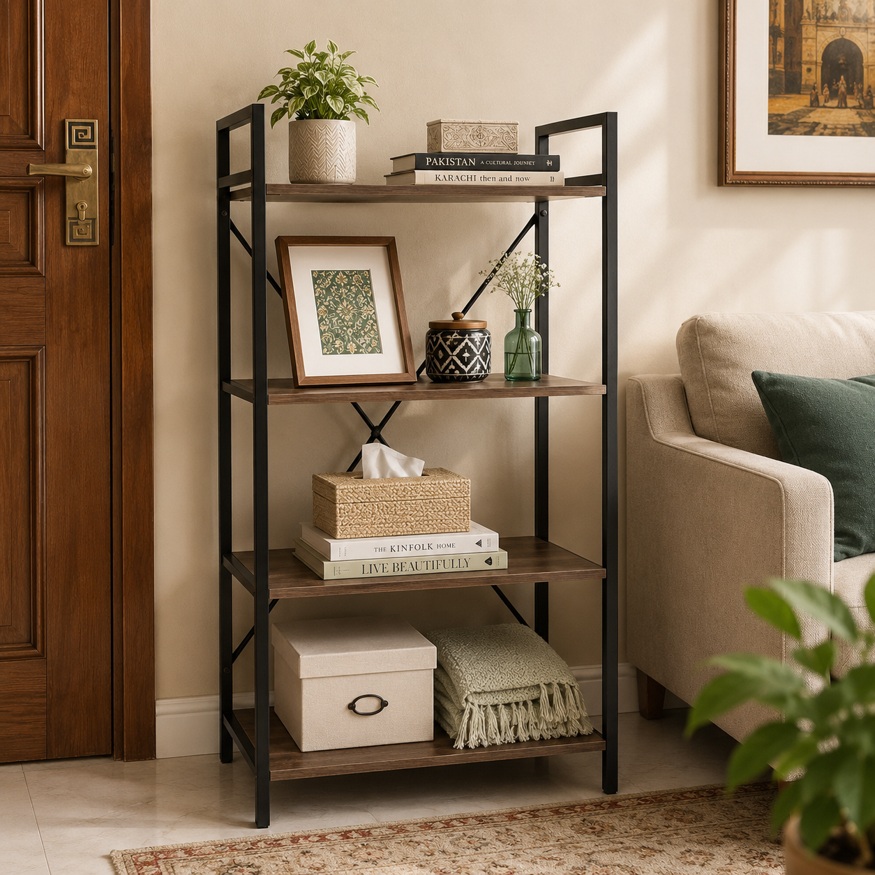 4-Tier Universal Storage Rack (Movable with Wheels)
