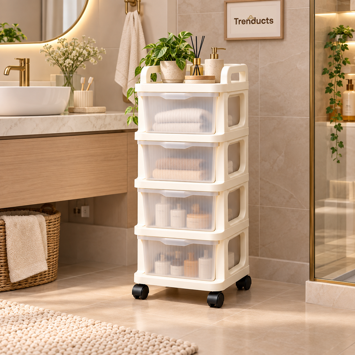 Premium Tier Rolling Drawer Storage Trolley
