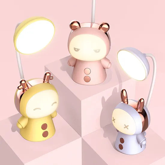 Cute Cartoon LED Kids Desk Lamp – Rechargeable Eye-Care Study Light