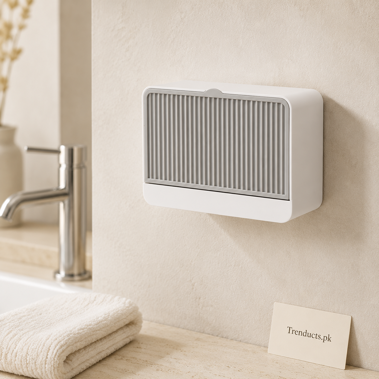 Wall-Mounted Soap Dish Holder with Lid – Double Grid Drain Box, Punch-Free