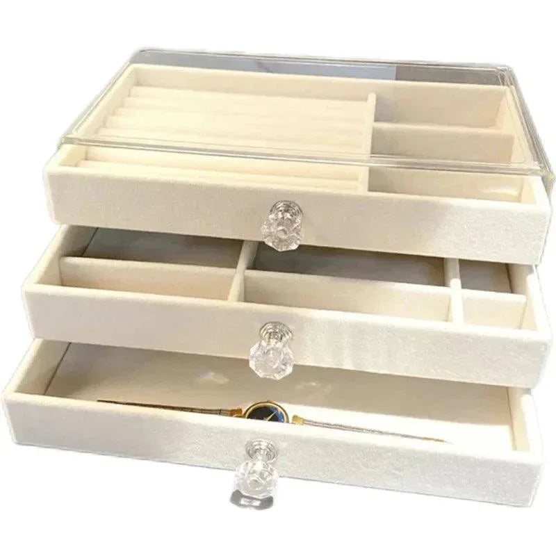 Acrylic Jewelry Organizer with 3 Drawers for Stylish Storage - Clarify.pk