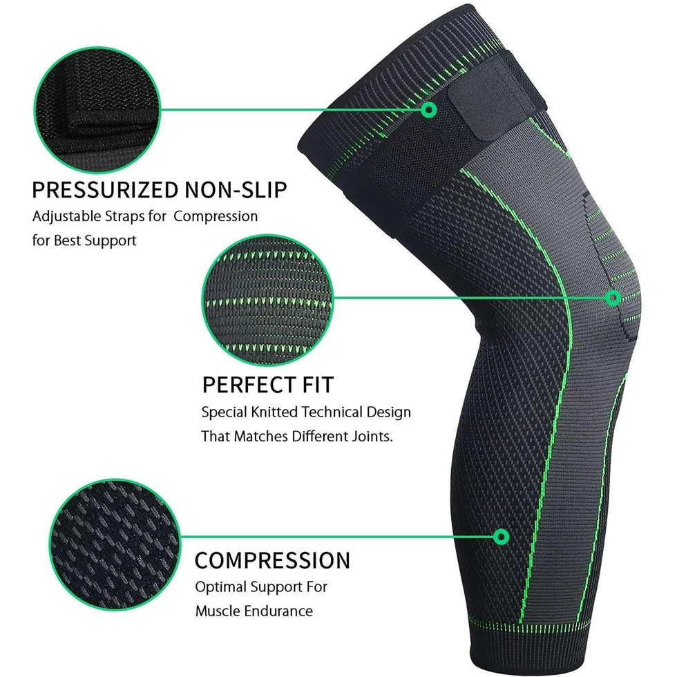 Elastic Knee Support Brace with Strap for Full-Length Protection - Clarify.pk