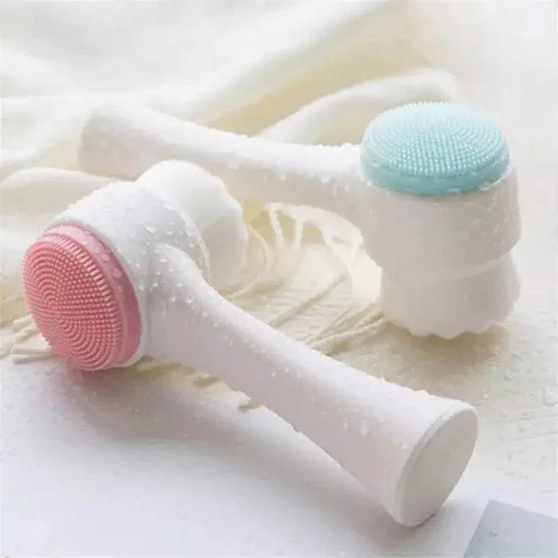 Double Sided Silicone Facial Cleanser Brush for Deep Cleansing and Exfoliation - Clarify.pk