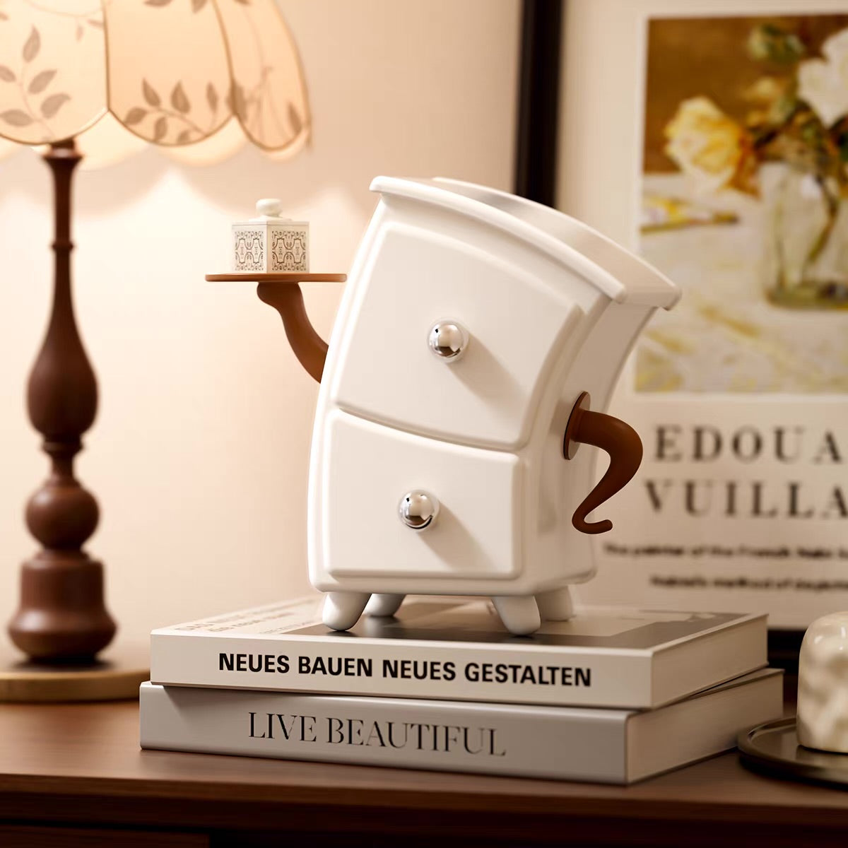 Whimsical Curved Two-Drawer Table Organizer