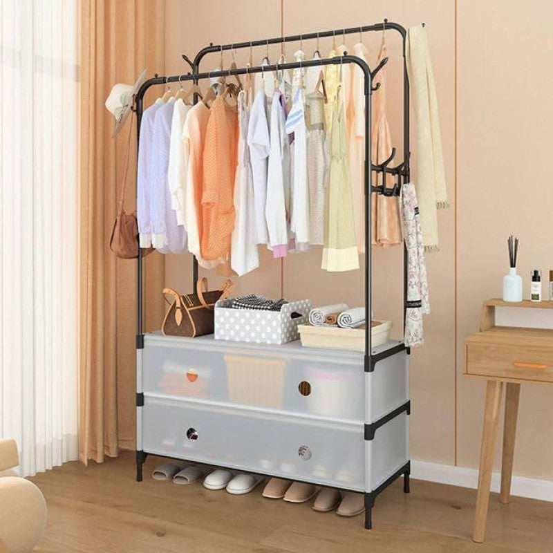 Double Rod Floor-to-Ceiling Coat Rack