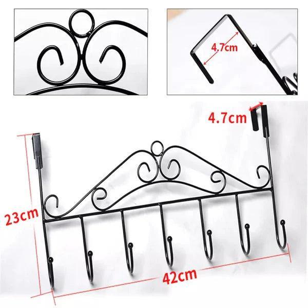 7 Hook Iron Door Hanger for Home Organization and Decor
