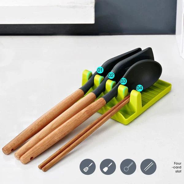 4-Step Spoon and Lid Holder Kitchen Organizer Stand for Efficient Storage - Clarify.pk