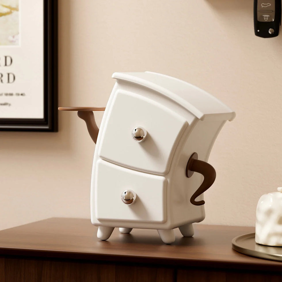 Whimsical Curved Two-Drawer Table Organizer