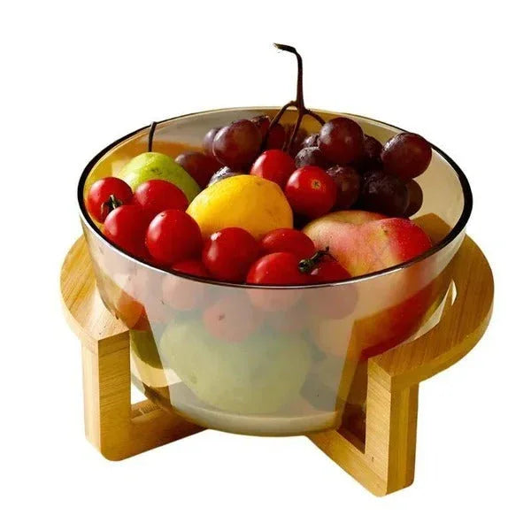 Elegant European Transparent Glass Fruit Basket - Clarify.pk