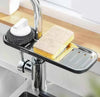 Stainless Steel Kitchen Rack - Faucet and Sponge Storage Shelf for Dish Cloths. - Clarify.pk