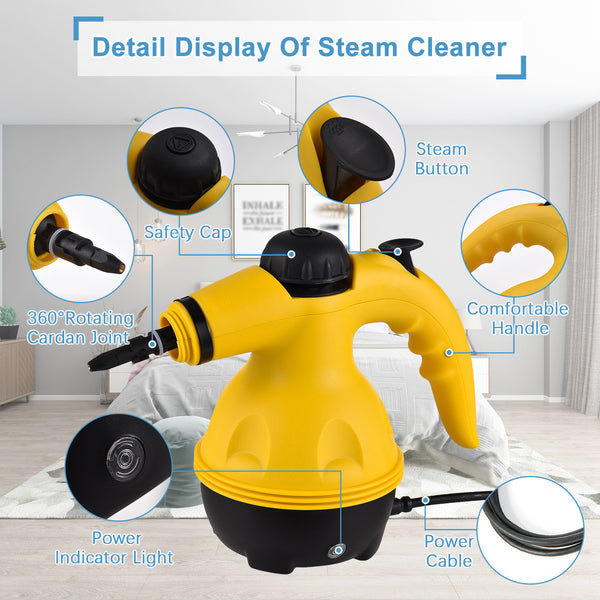 Multipurpose Handheld Steam Cleaner with Complete Accessory Set