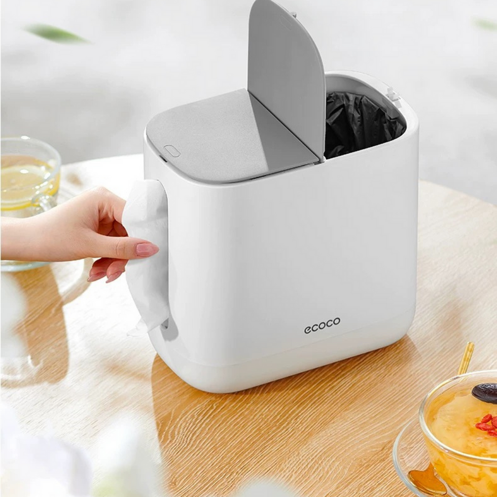 Ecoco Integrated Tissue & Trash Bin – Modern Desktop Utility