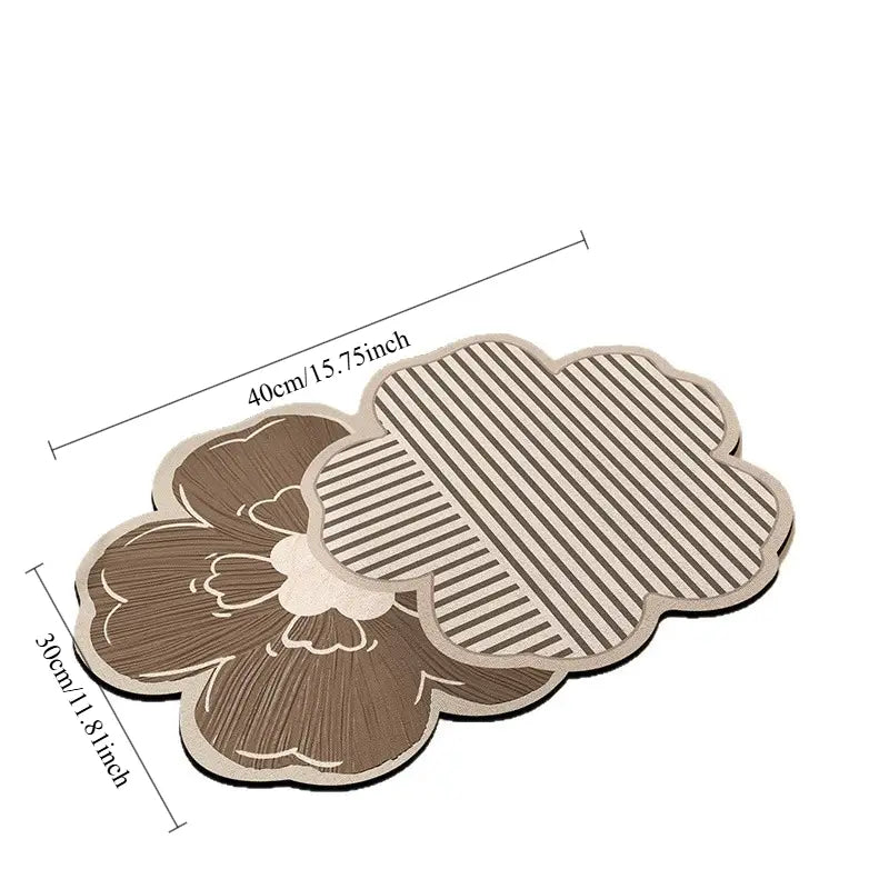 Flower Shaped Anti-Slip Bath Mat - Soft Absorbent Bathroom Rug
