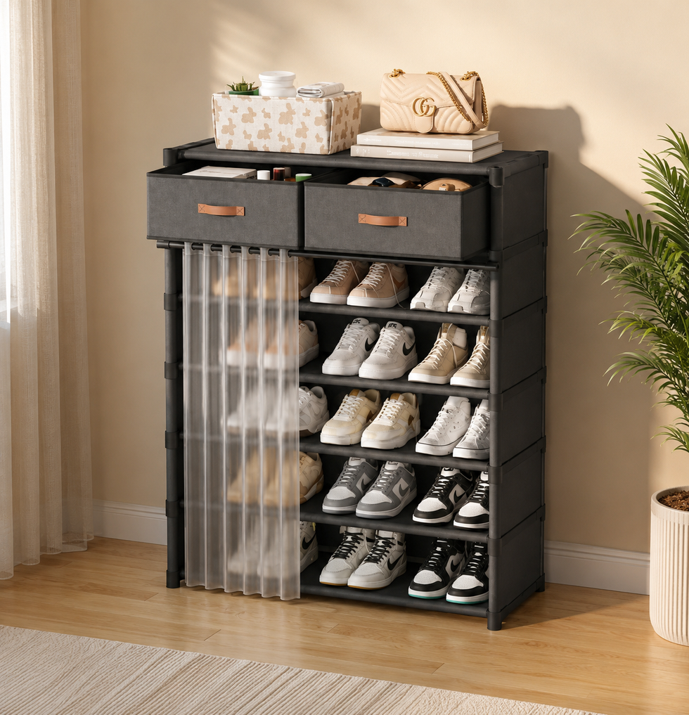 Dustproof Shoe Rack Organizer - Multi-Layer Shoe Cabinet with Fabric Drawers