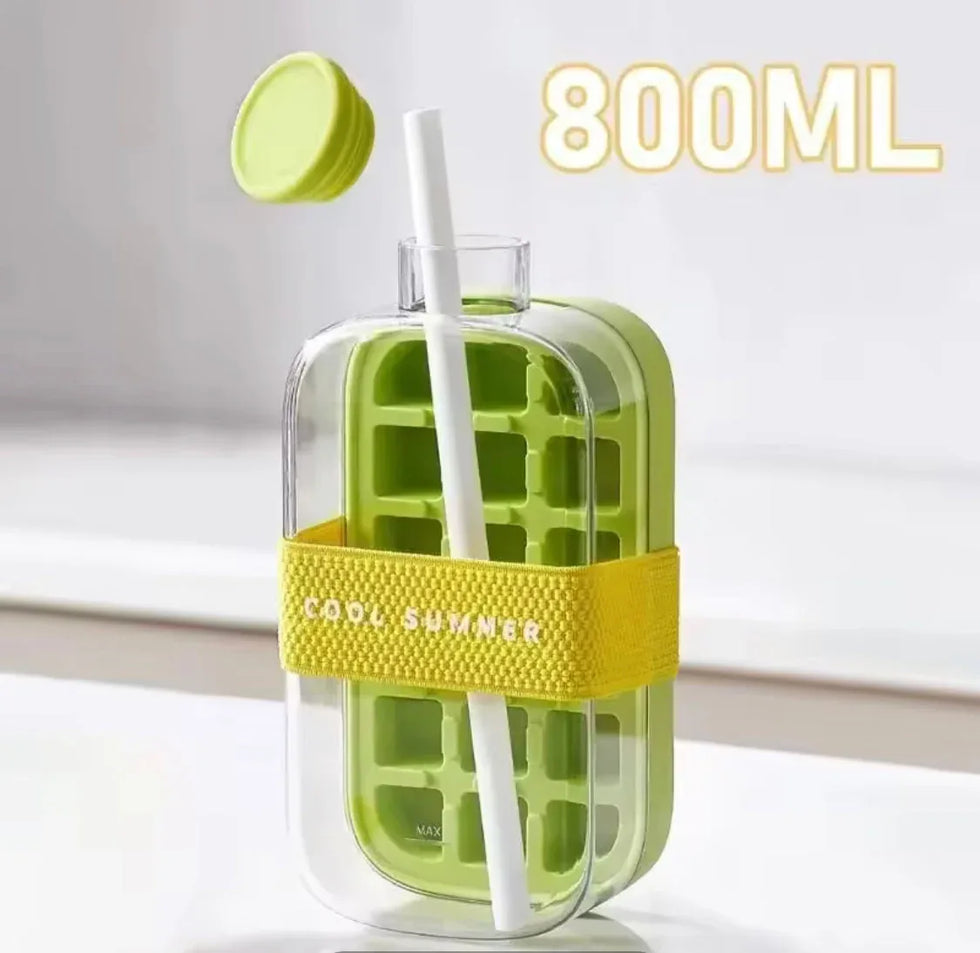 Silicone Ice Cube Tray with Straw - Leakproof