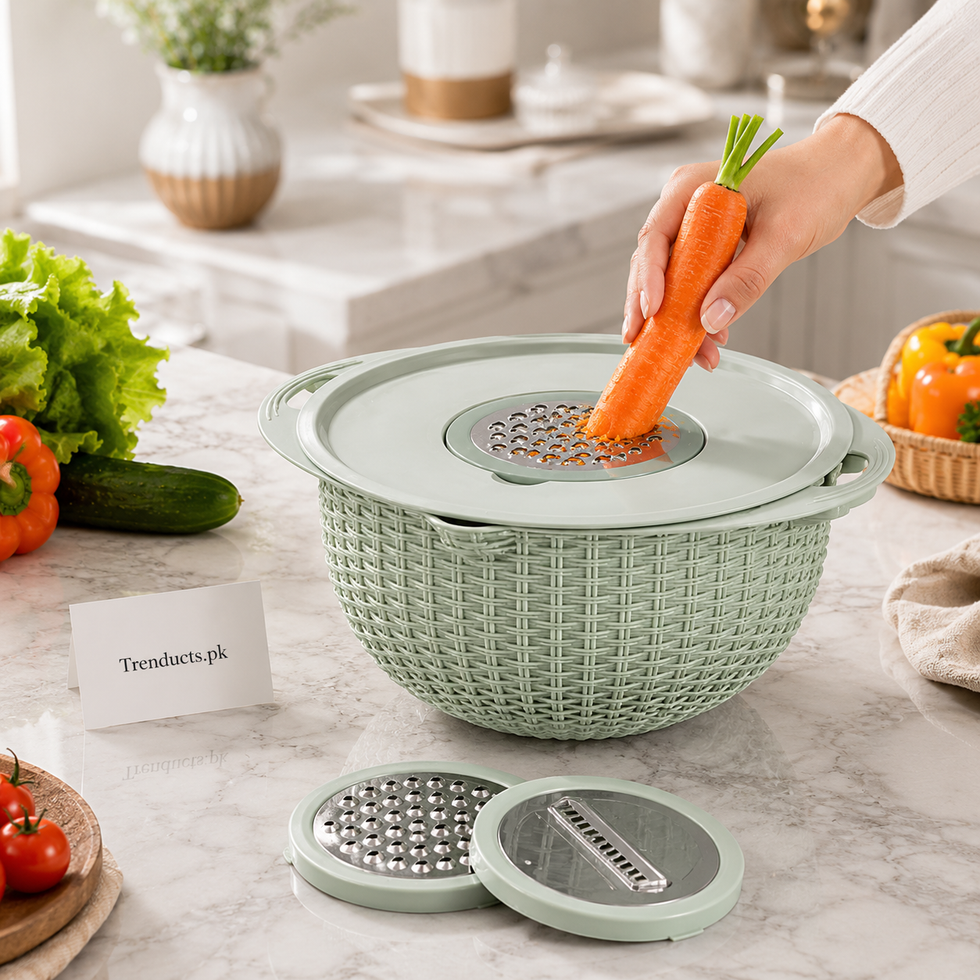 4-in-1 Rotating Colander Bowl Set with Grater