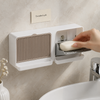 Wall-Mounted Soap Dish Holder with Lid – Double Grid Drain Box, Punch-Free