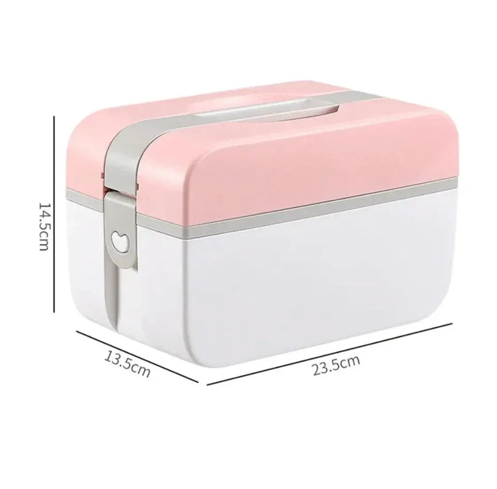 Large Medicine Organizer - Two-Layer Multi-Tier First Aid Storage Box and Portable Travel Medical Case