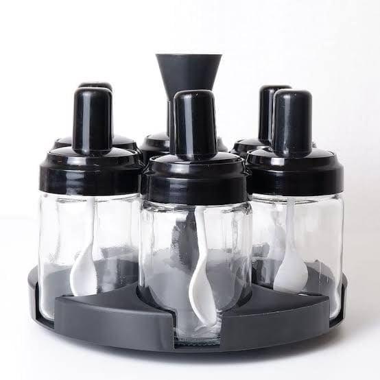 6 Pcs Rotating Spice Rack Organizer for Kitchen Storage - Clarify.pk