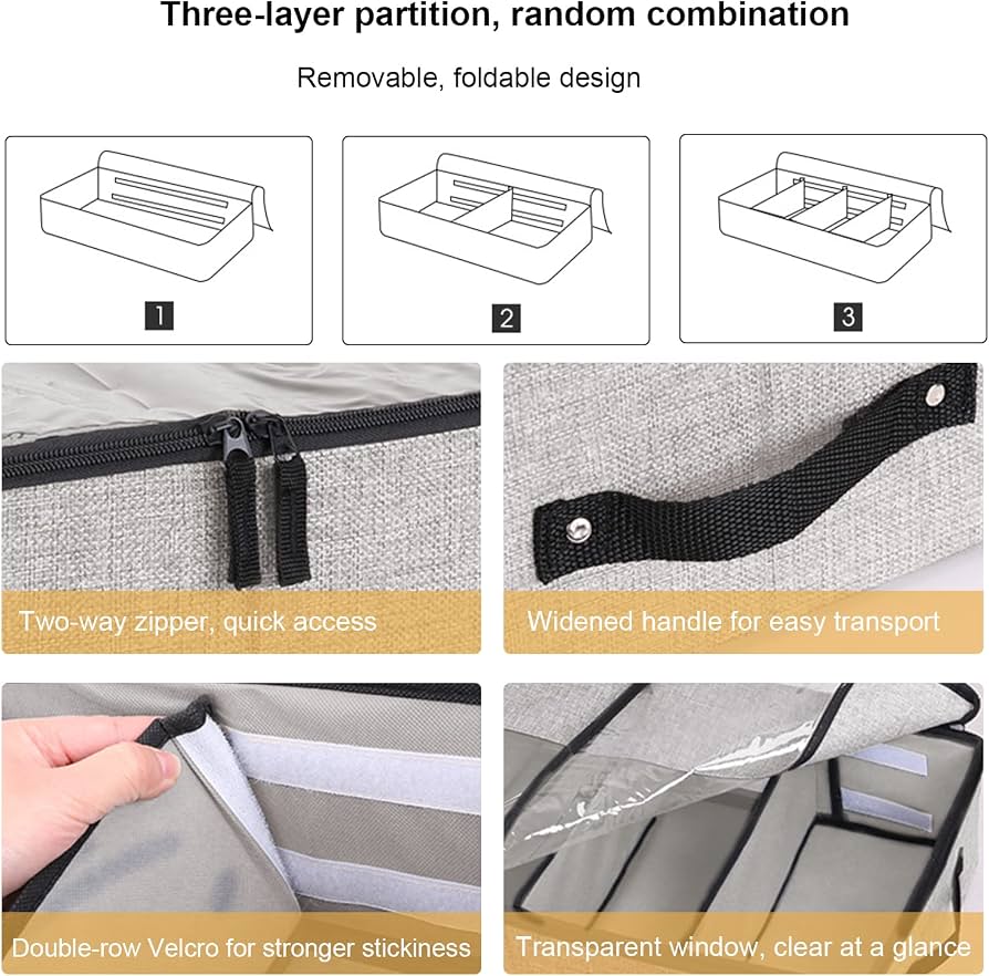 Under Bed Storage Organizer – Foldable, Dustproof & Transparent