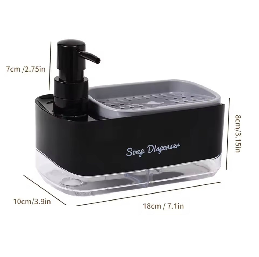 2-in-1 Soap Dispenser with Sponge Dispenser Holder – Kitchen Sink Organiser