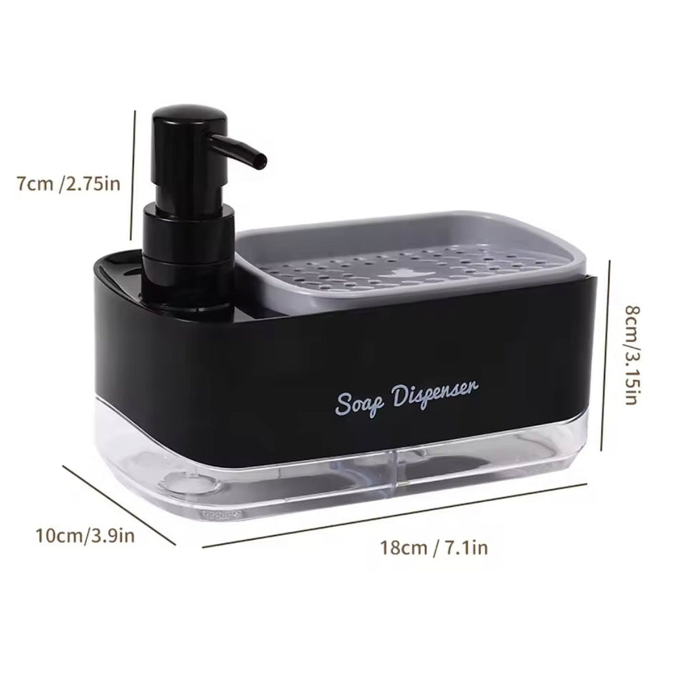 2-in-1 Soap Dispenser with Sponge Dispenser Holder – Kitchen Sink Organiser
