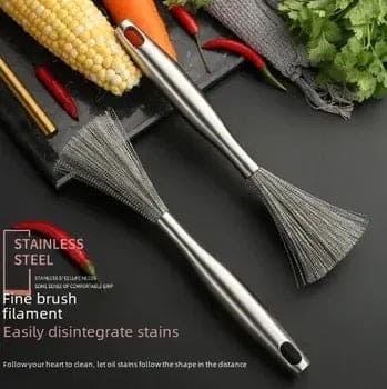Stainless Steel Pot Brush - Long Handle Kitchen Scrubber