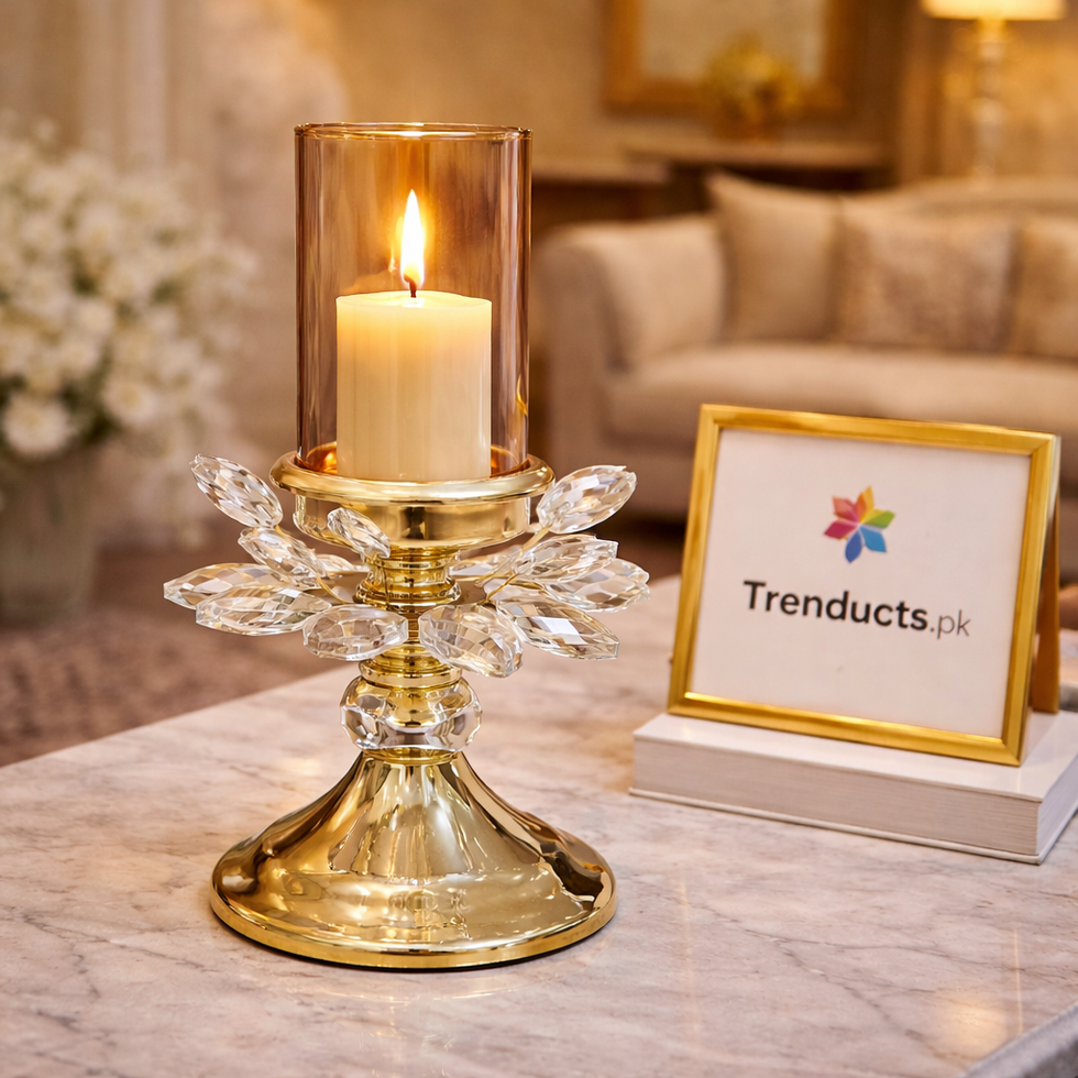 Imperial Glass & Crystal Petal Metal Candle Stand