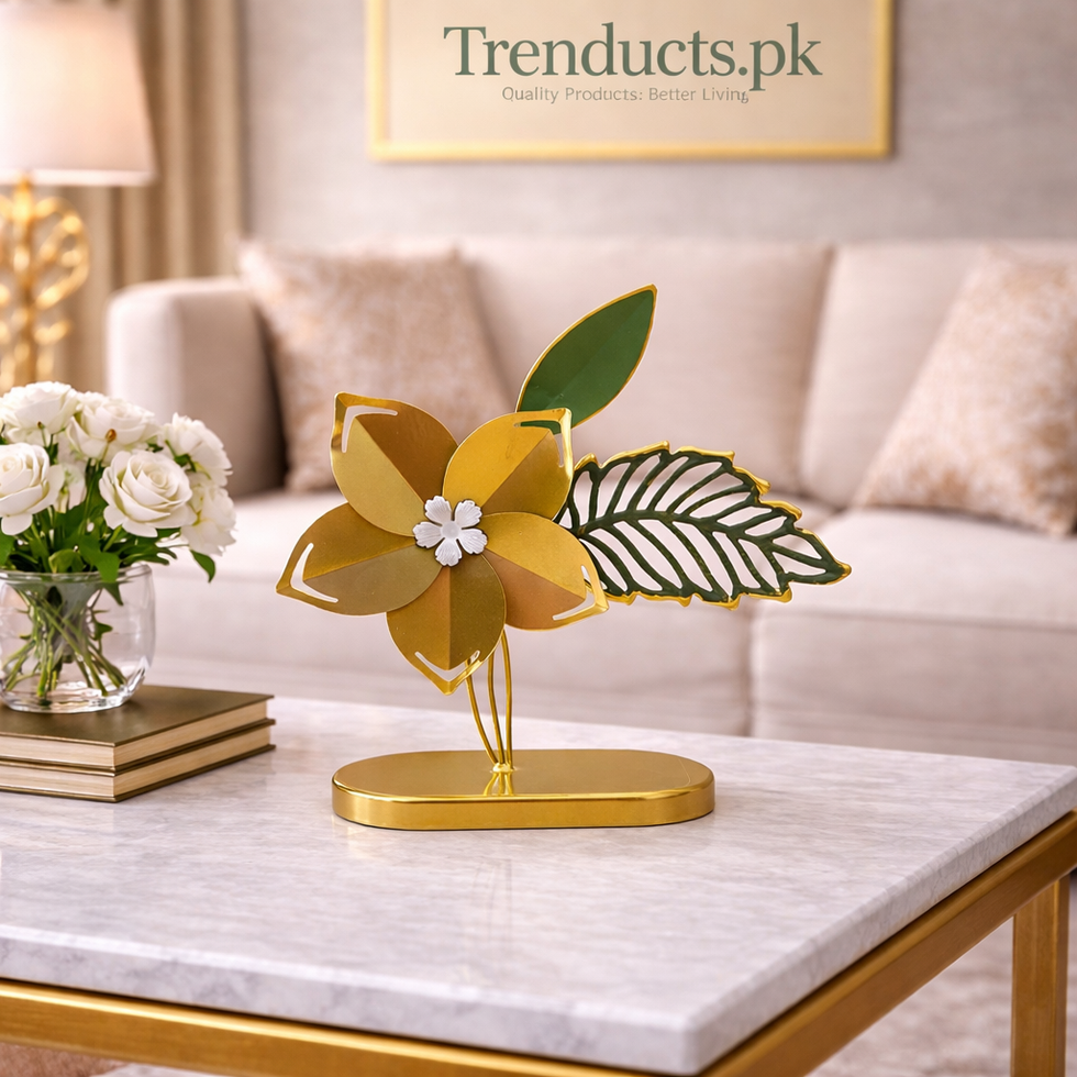 Artisanal Metal Flower Table Motif