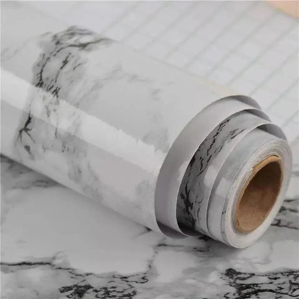 Self-Adhesive Marble-Style Wallpaper Stickers for Kitchen Cabinets and Furniture Decor - Clarify.pk