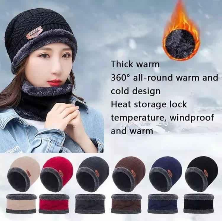 Winter Cap and Neck Muffler Set for Cold Weather Fashion - Clarify.pk