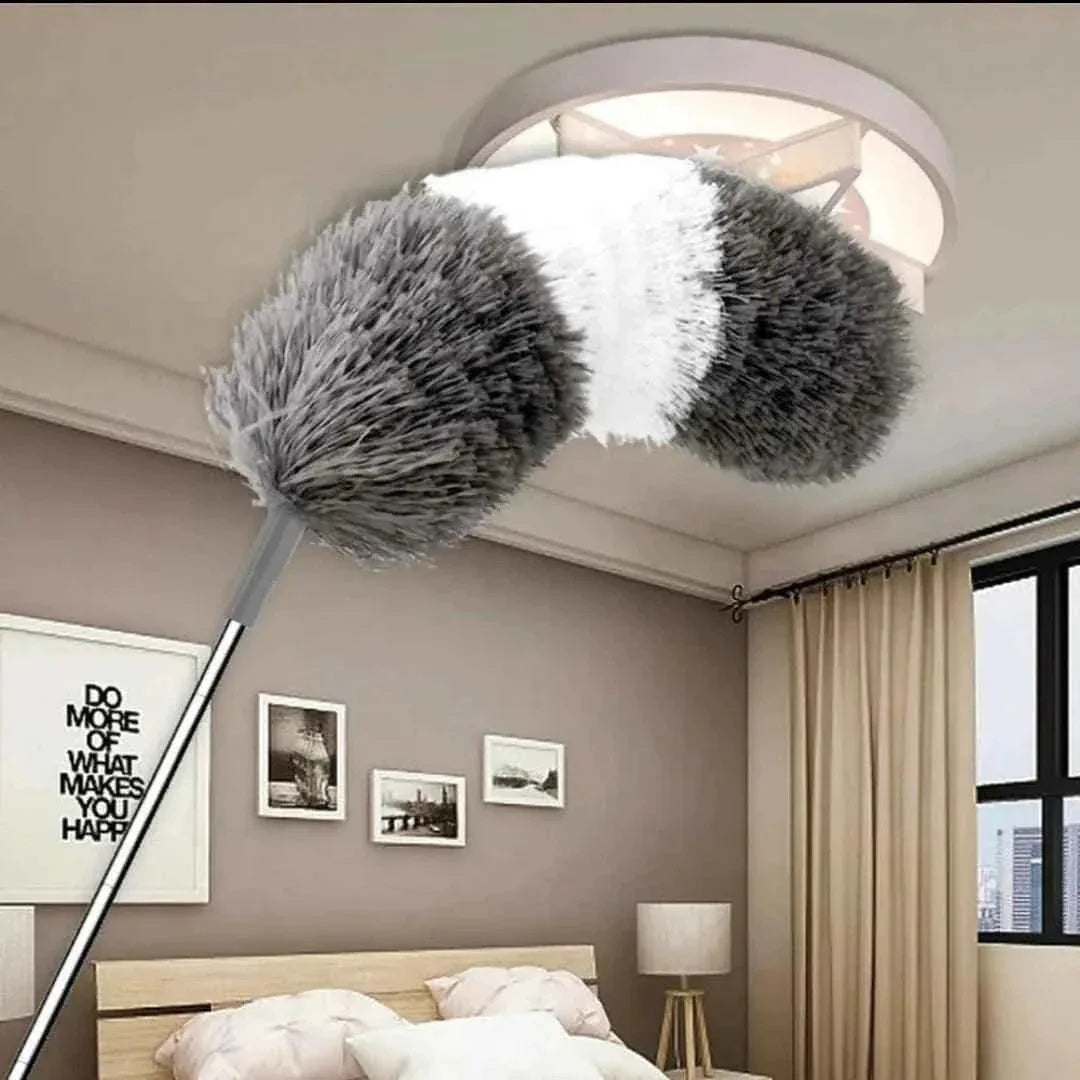 Extendable Feather Duster with Long Bendable Pole for High Ceiling and Ceiling Fan Cleaning - Clarify.pk