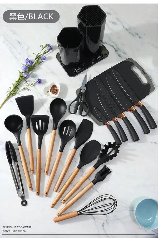 19Pcs Silicone Kitchen Utensils Set for Cooking and Baking - Clarify.pk