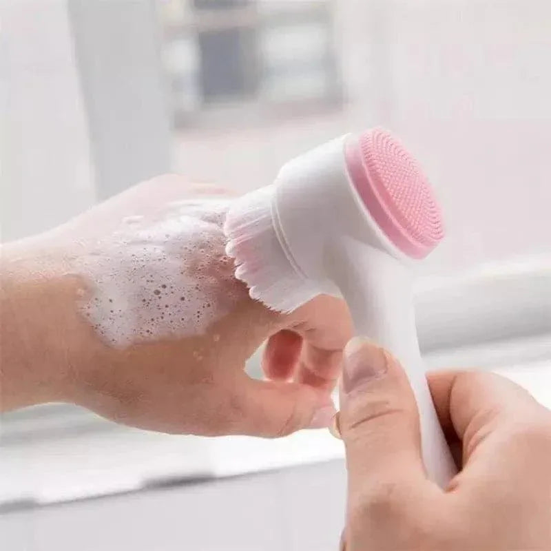 Double Sided Silicone Facial Cleanser Brush for Deep Cleansing and Exfoliation - Clarify.pk