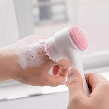 Double Sided Silicone Facial Cleanser Brush for Deep Cleansing and Exfoliation - Clarify.pk