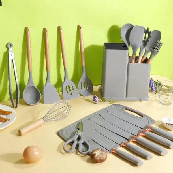 19Pcs Silicone Kitchen Utensils Set for Cooking and Baking - Clarify.pk
