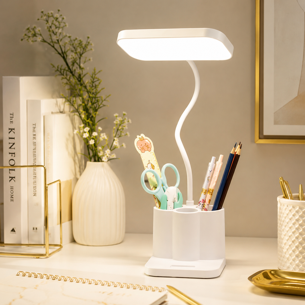 LED Desktop Study Table Lamp – Eye-Protection Reading Light with Flexible Arm