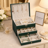 3-Layer Leather Jewelry Box - Professional Locked Organizer