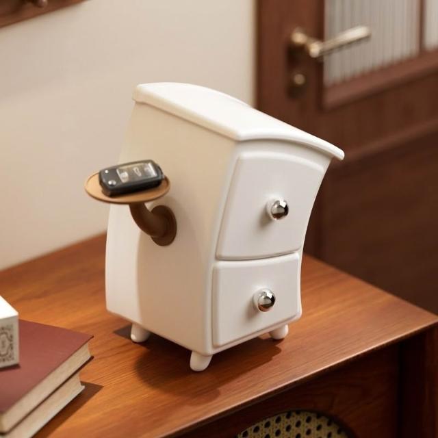 Whimsical Curved Two-Drawer Table Organizer