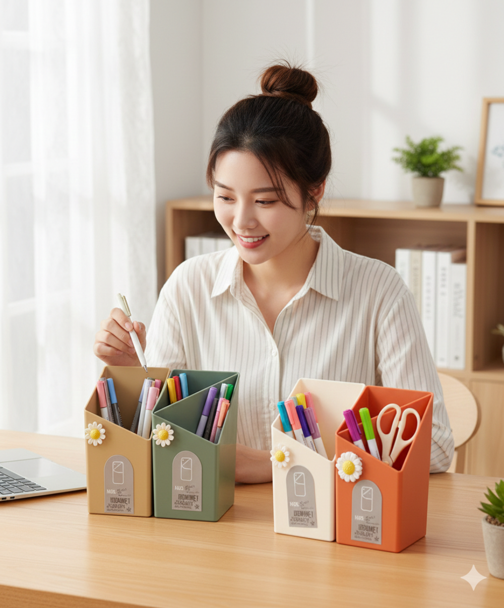 Triangular Stationery Holder: Sleek Desk Organizer