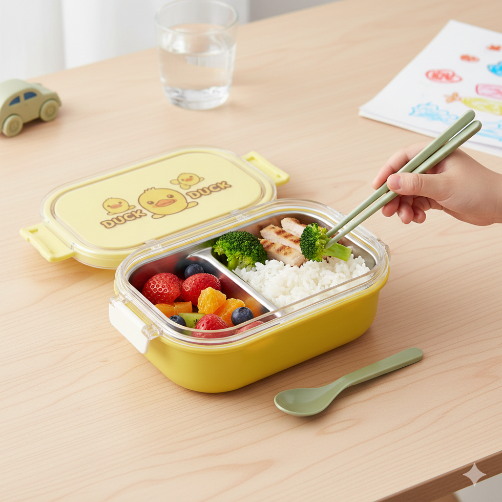 Cute Duck Stainless Steel Lunch Box for Kids
