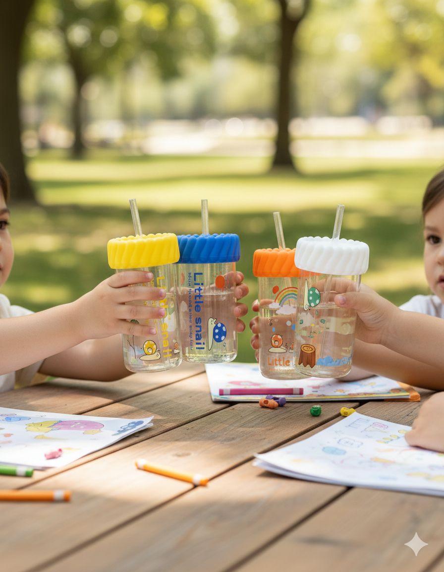 Snail-Inspired Straw Cup – Whimsical 420ML Drinkware