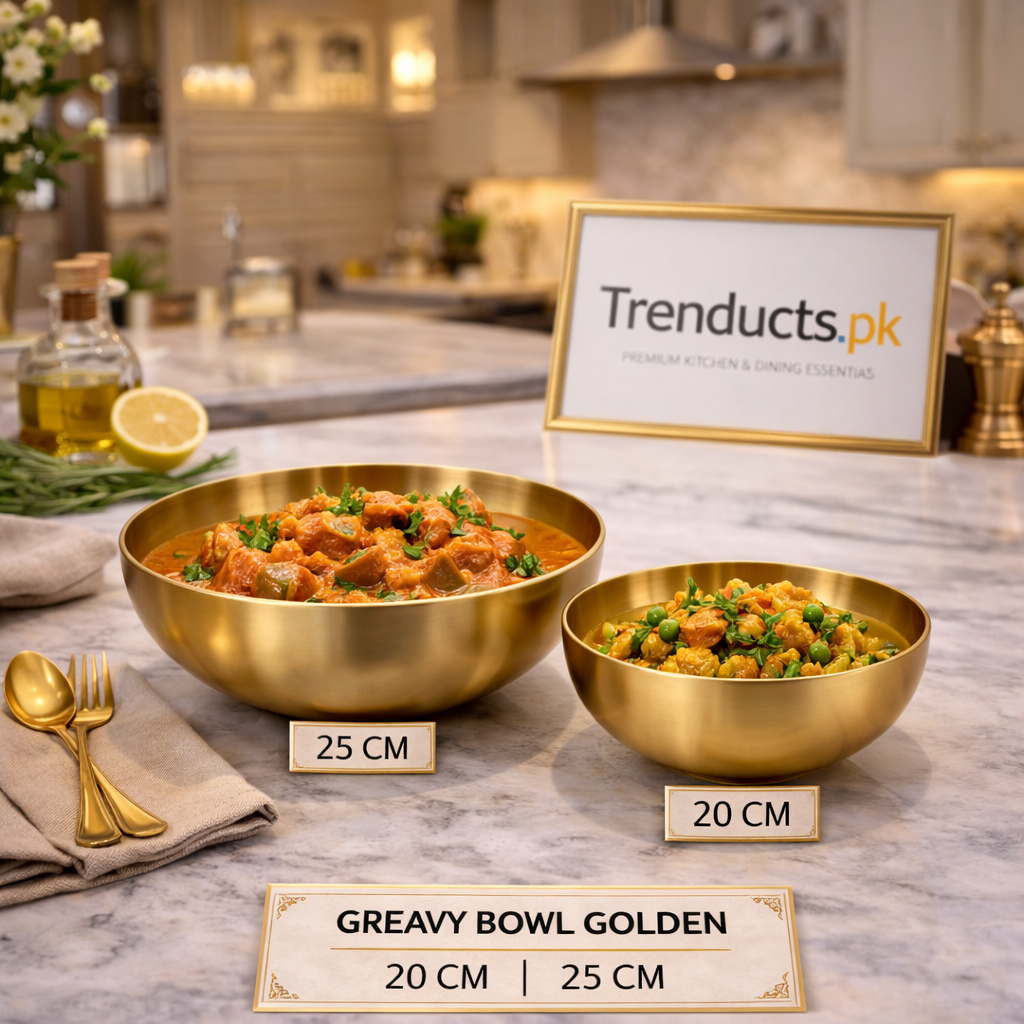 Premium Golden Plain Serving Bowl