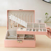 Double Layer Jewelry Organizer Box - Lockable Cosmetic Storage Case
