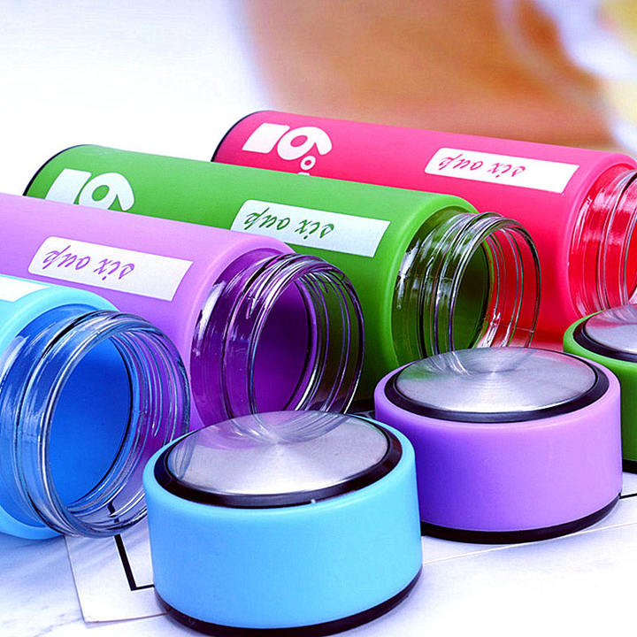 6 Cup Printed Plastic Water Bottle – 450ml Leak-Proof Design (Random color)