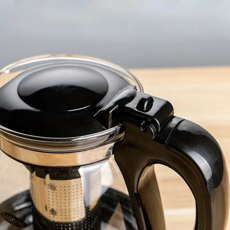 Heat Resistant Glass Teapot Set – 900ml Kettle with Stainless Steel Filter & 4 Cups - Clarify.pk