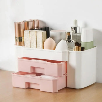 Large Plastic Makeup Organizer Box – Jewelry & Cosmetic Storage with Drawer - Clarify.pk